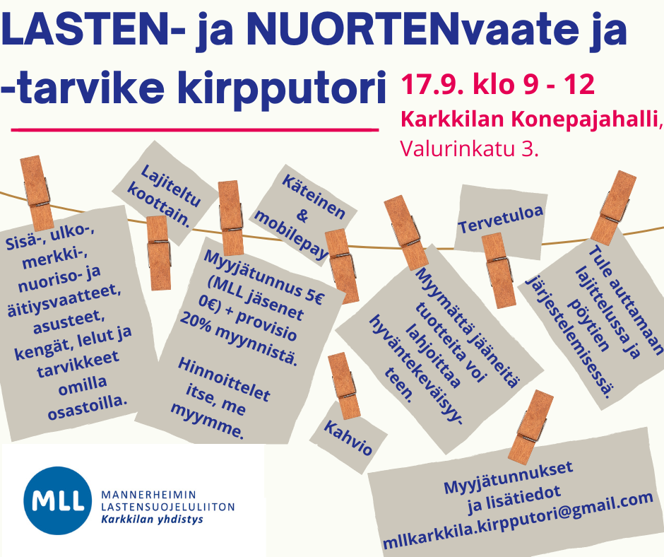 MLL lastenvaate ja -tarvike kirpputori